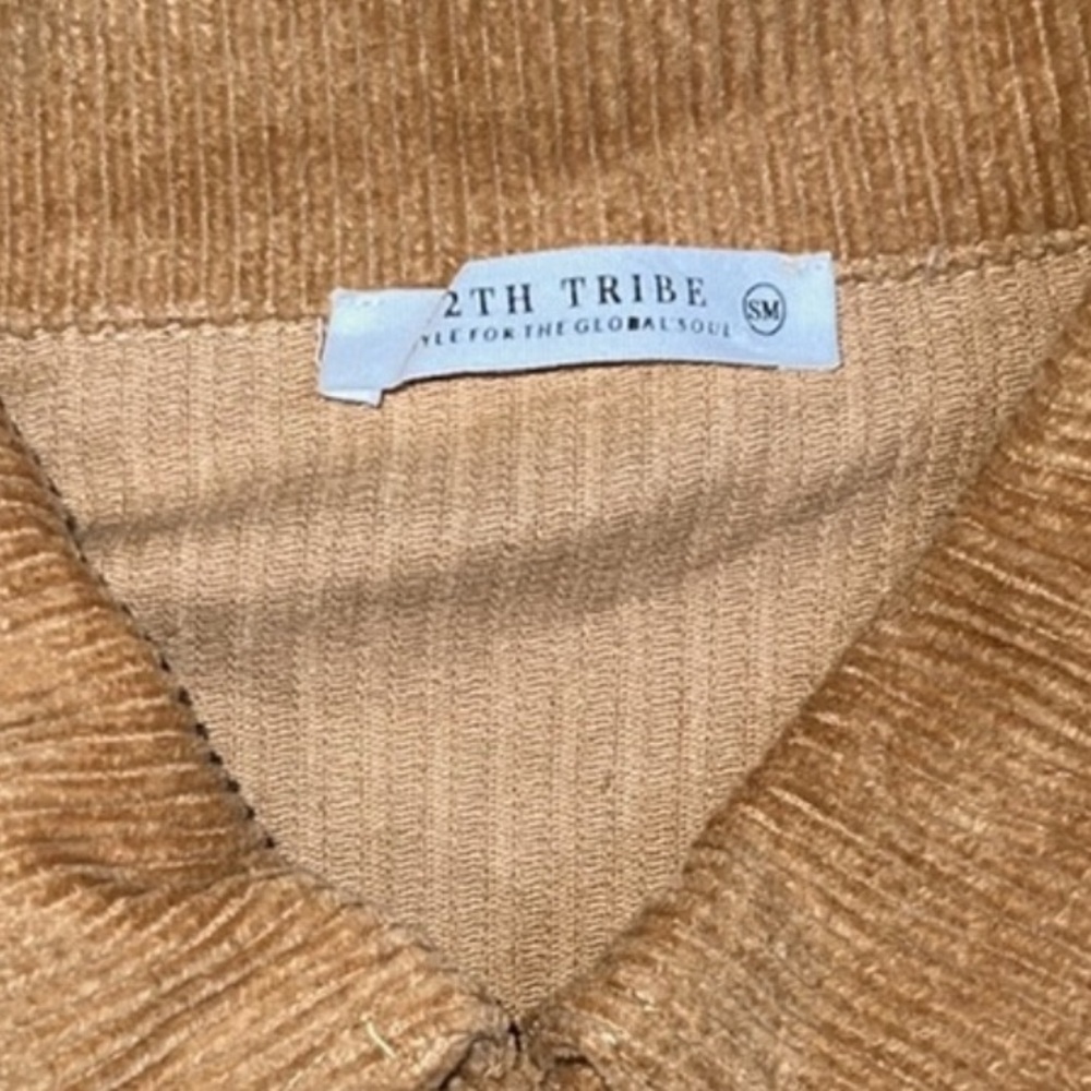 12th tribe corduroy jumpsuit brown tan indie core boho oversized chic small - Picture 4 of 6